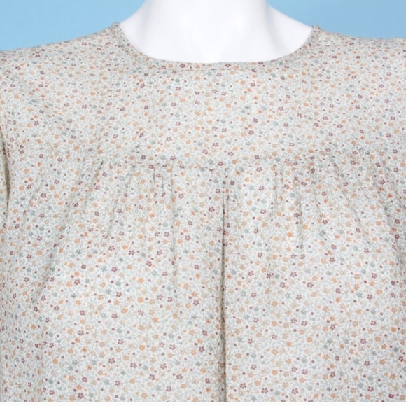 DOEN Pirouette Mustard California Wildflower Floral Cotton Puff Sleeve Top XL - Picture 3 of 8